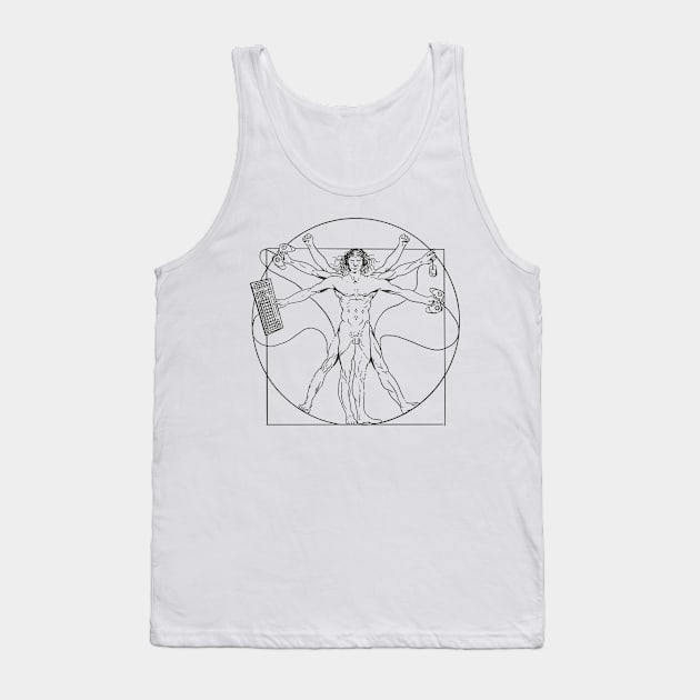 Vitrubian man playing videogames Tank Top by FunSillyShop